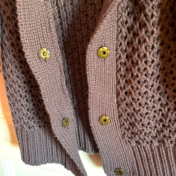 Chunky purple snap cardigan sweater - Picture 7 of 7